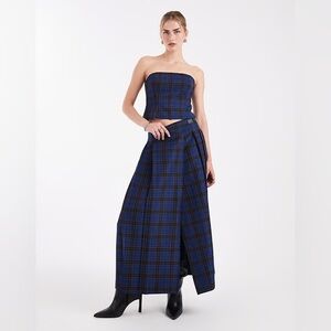 •ASOS PLAID MAXI SKIRT W/ BUSTIER SET• WORN ONCE!!